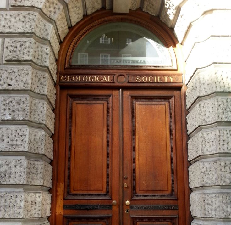 The entrance door to the offices of The Geological Society